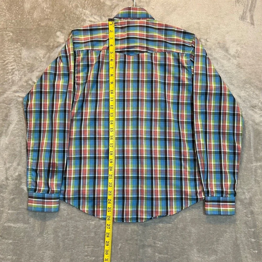 Cowboy Legend Shirt Youth Size XL Plaid‎ Long Sleeve Pearl Snap Western 4H Rodeo